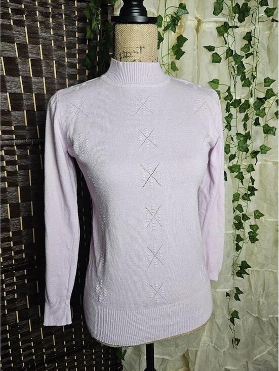 Sweaters - Vintage Victoria Lavender Sweater Mock Neck Soft Girl Coquette Cottagecore Small